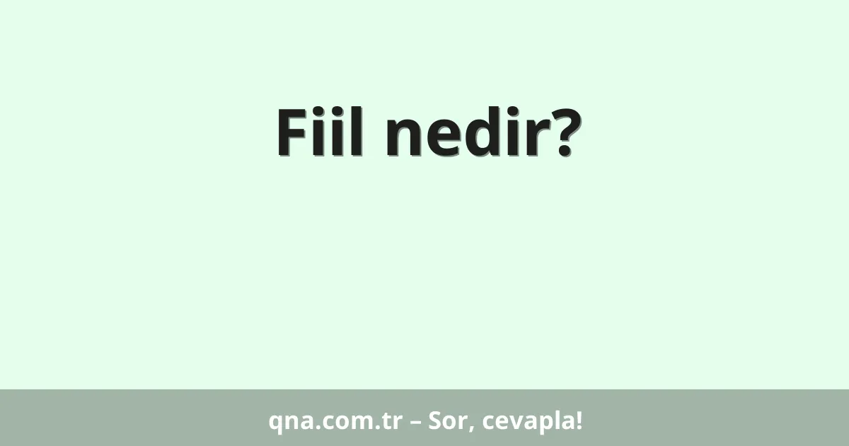 Fiil nedir?