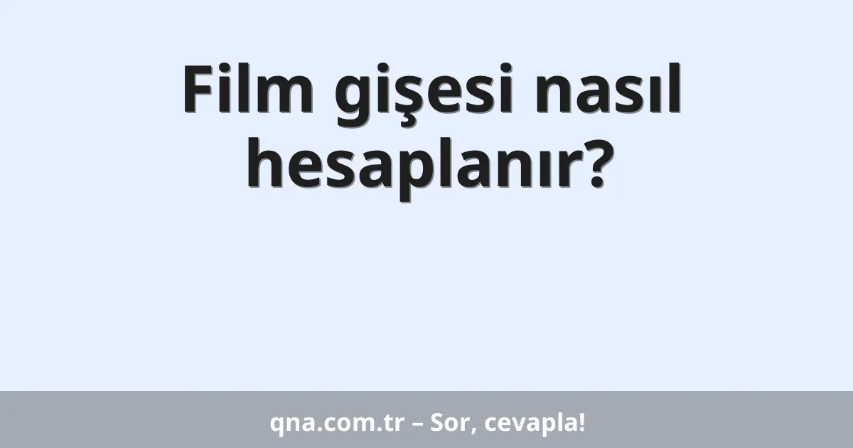 Film gişesi nasıl hesaplanır?