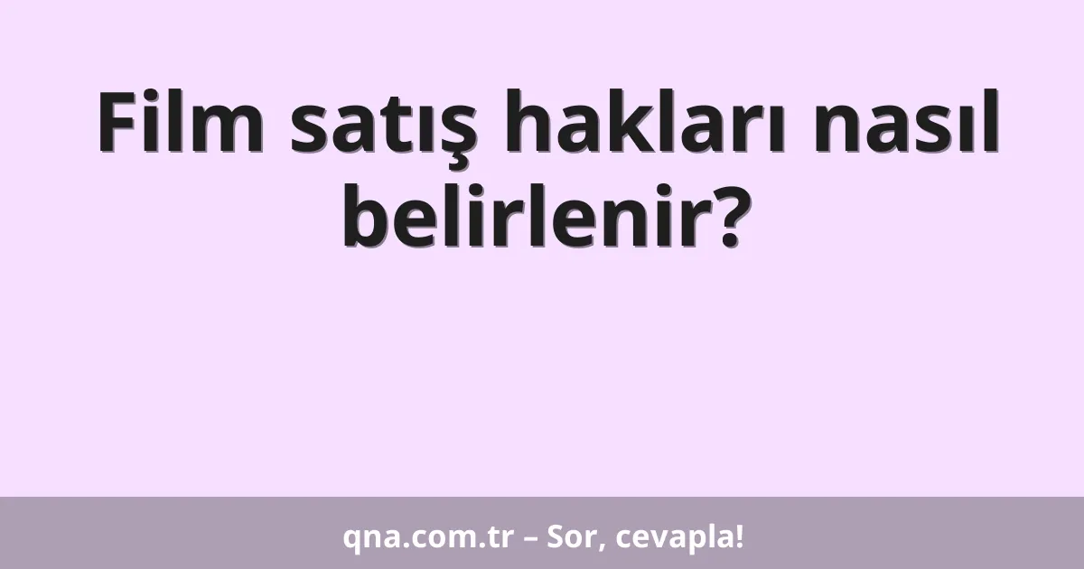 Film satış hakları nasıl belirlenir?