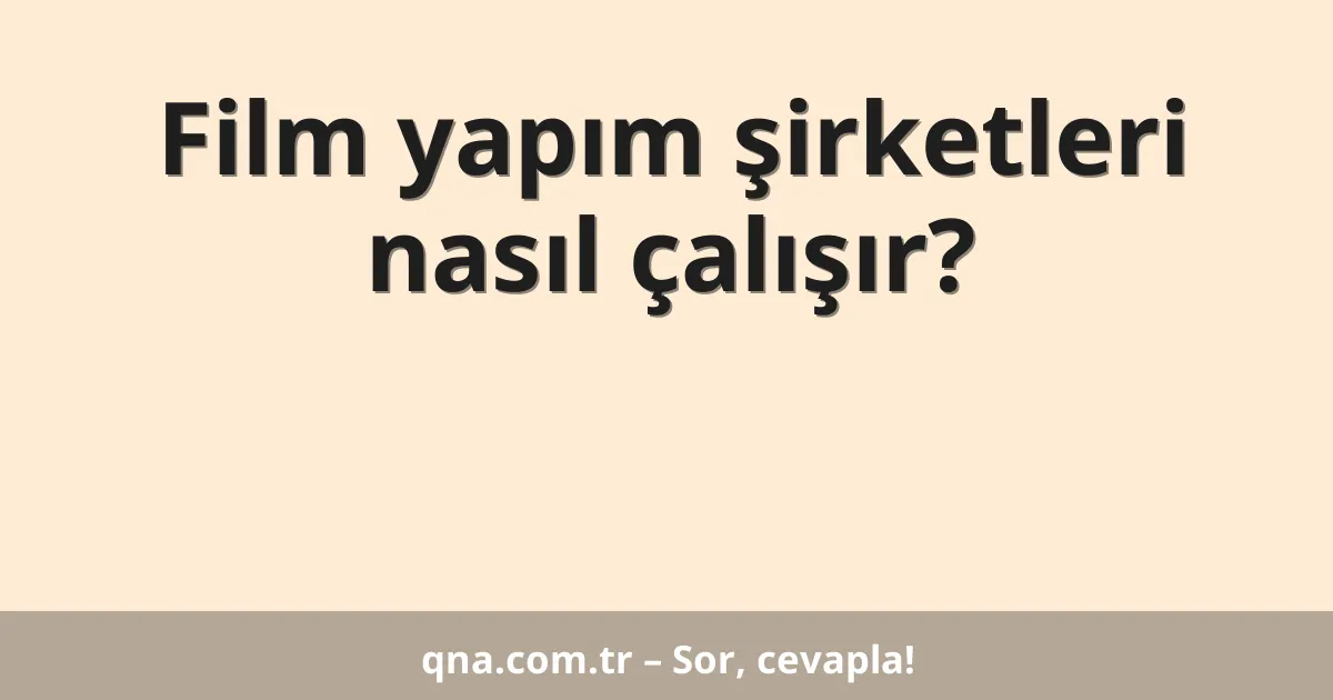 Film yapım şirketleri nasıl çalışır?