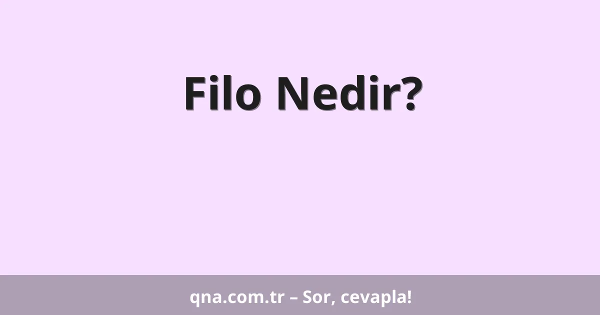 Filo Nedir?