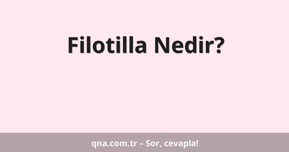 Filotilla Nedir?