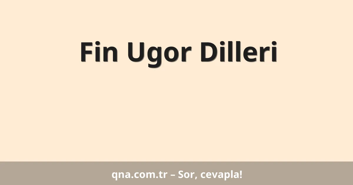 Fin Ugor Dilleri