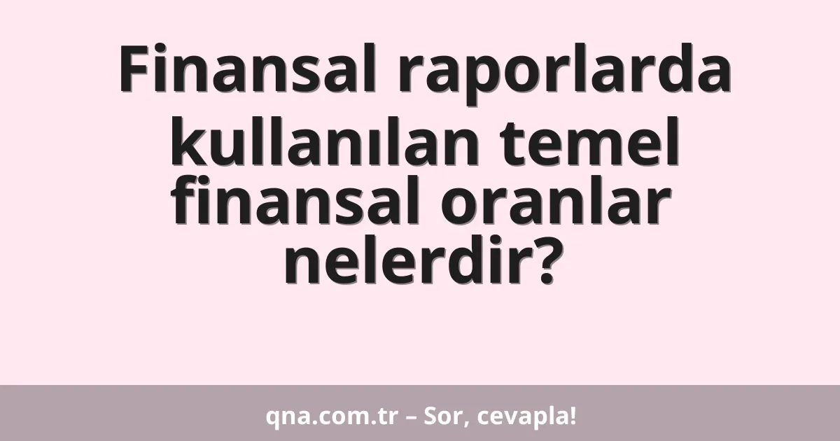 Finansal raporlarda kullanılan temel finansal oranlar nelerdir?