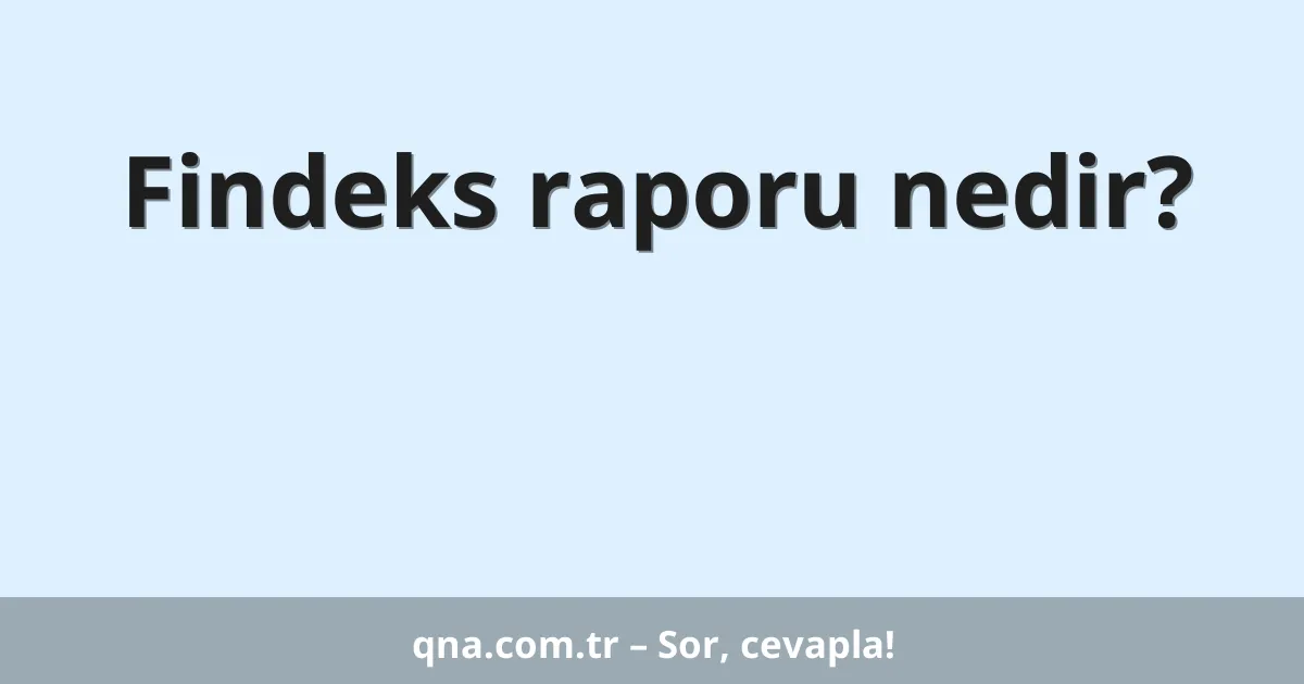 Findeks raporu nedir?