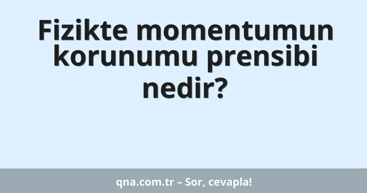 Fizikte momentumun korunumu prensibi nedir?