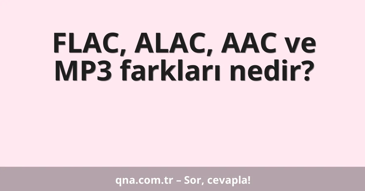 FLAC, ALAC, AAC ve MP3 farkları nedir?
