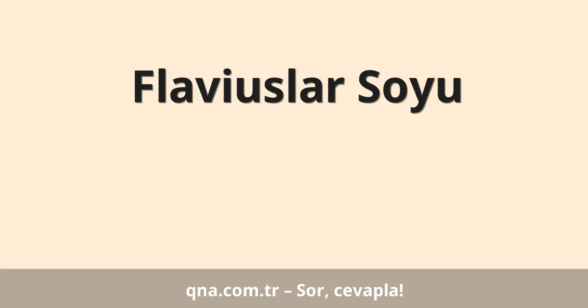 Flaviuslar Soyu