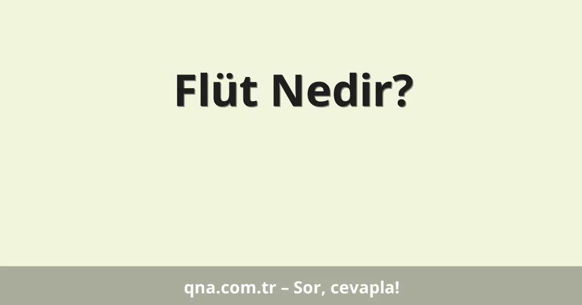 Flüt Nedir?