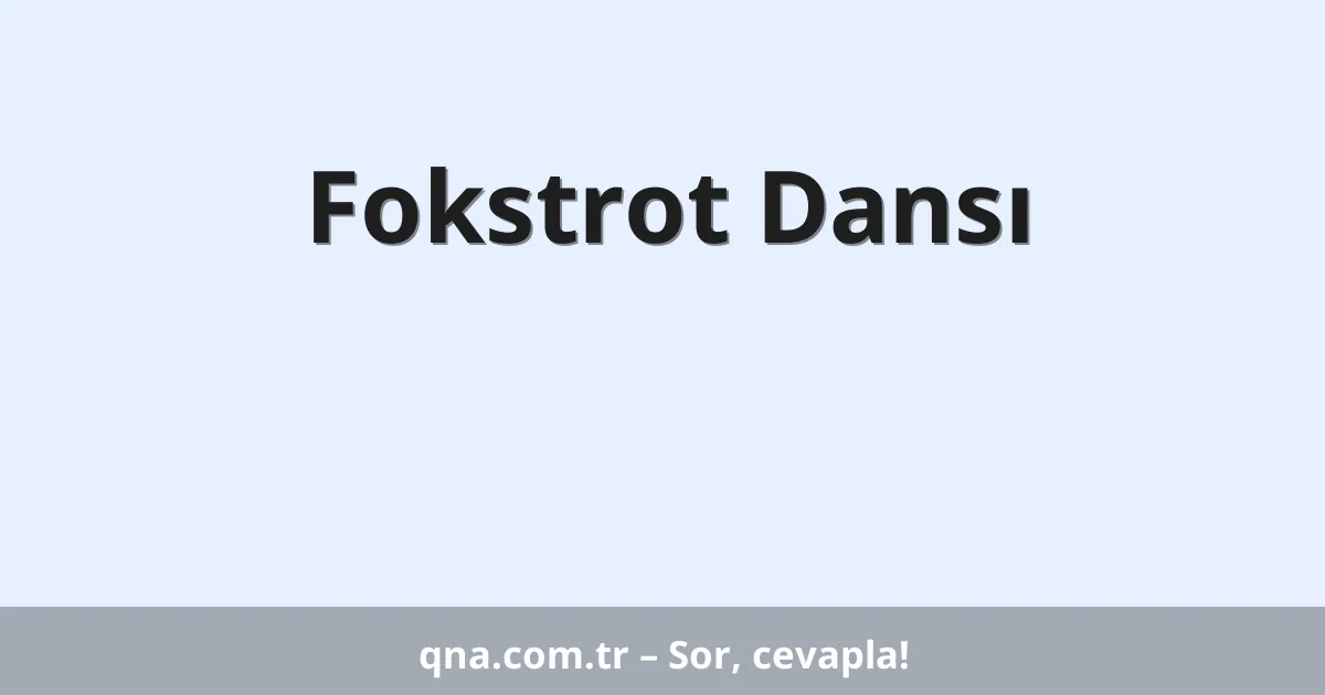 Fokstrot Dansı