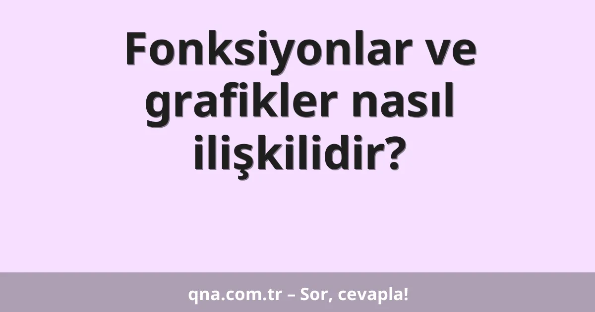 Fonksiyonlar ve grafikler nasıl ilişkilidir?