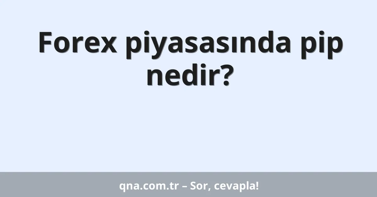 Forex piyasasında pip nedir?