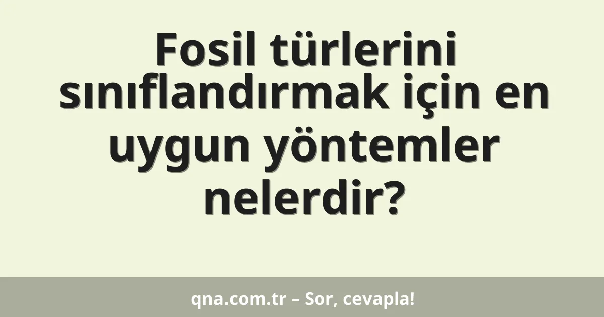 Fosil türlerini sınıflandırmak için en uygun yöntemler nelerdir?