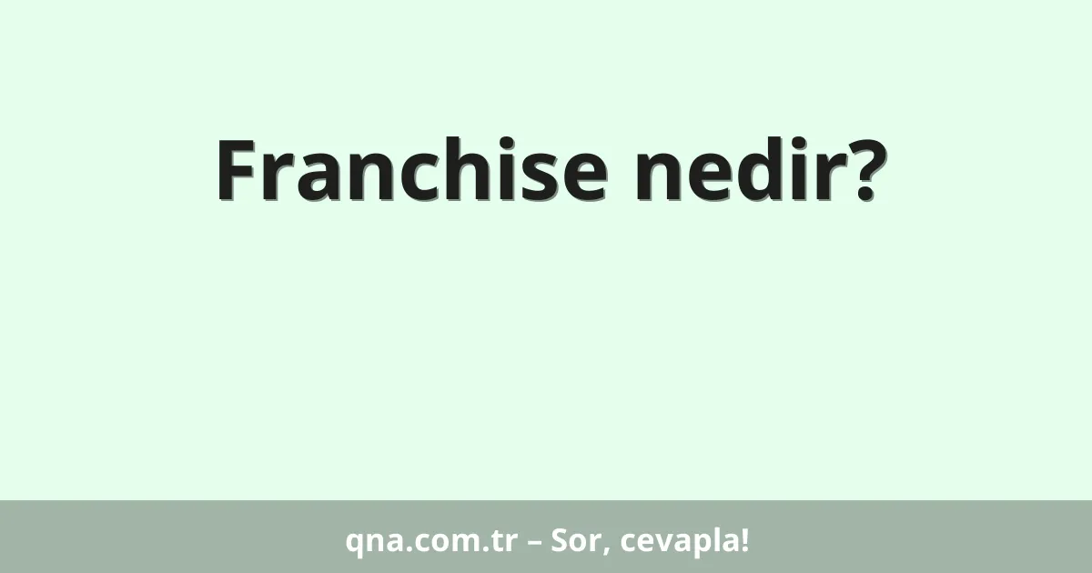 Franchise nedir?