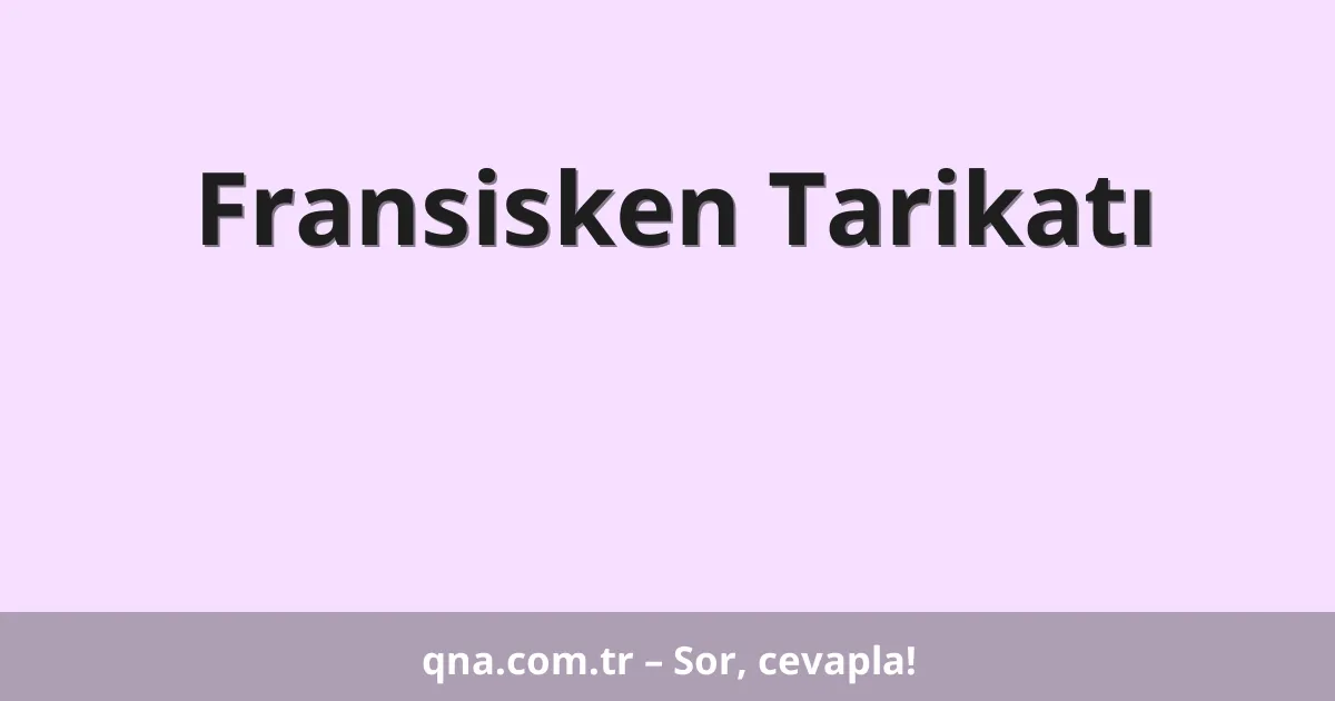 Fransisken Tarikatı
