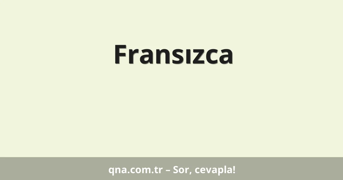 Fransızca