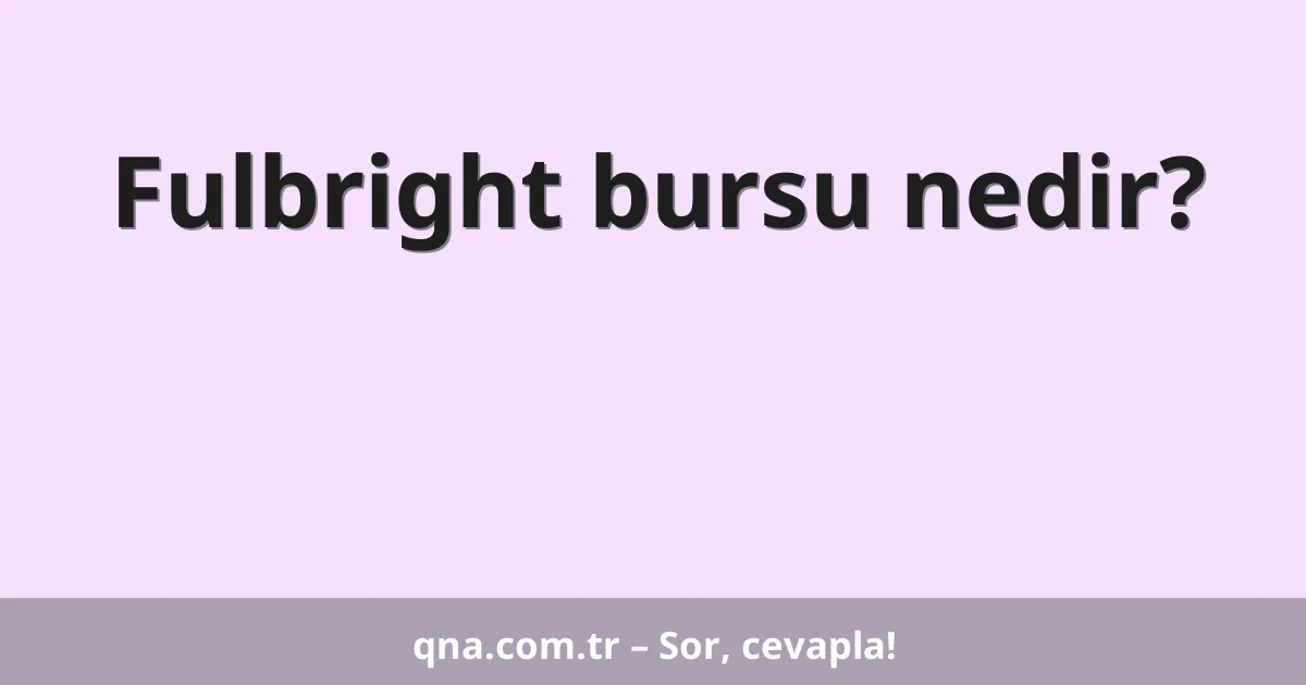 Fulbright bursu nedir?