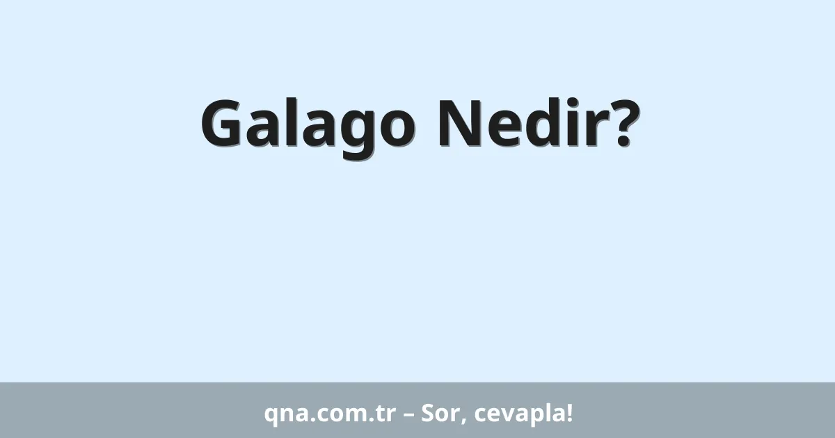 Galago Nedir?
