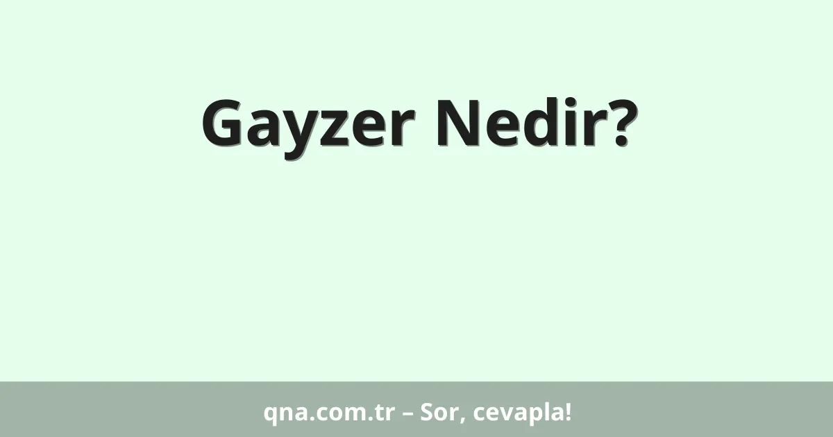 Gayzer Nedir?