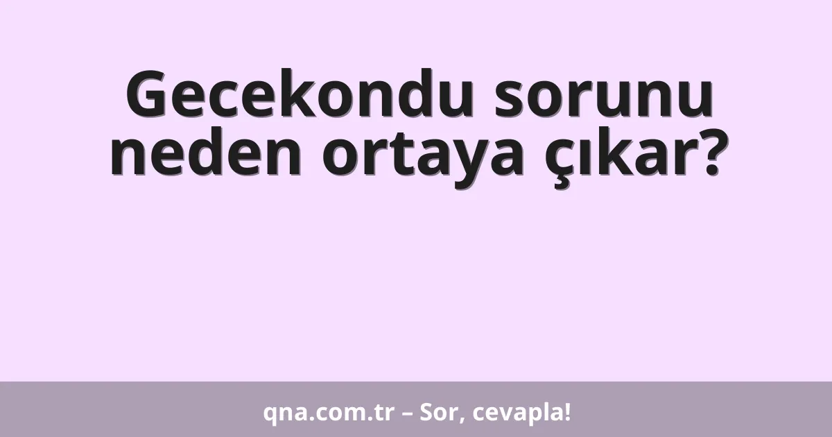 Gecekondu sorunu neden ortaya çıkar?