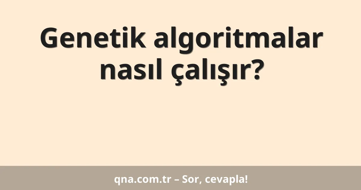 Genetik algoritmalar nasıl çalışır?