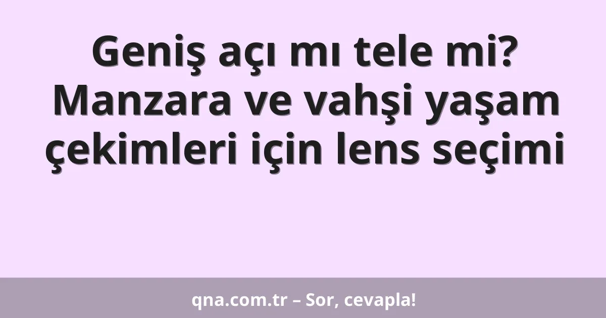 Geniş açı mı tele mi? Manzara ve vahşi yaşam çekimleri için lens seçimi