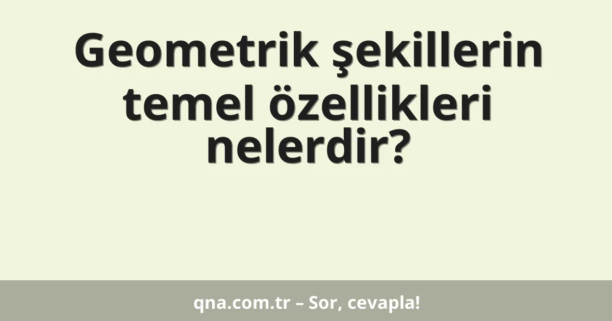 Geometrik şekillerin temel özellikleri nelerdir?