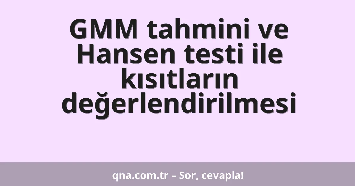 GMM tahmini ve Hansen testi ile kısıtların değerlendirilmesi