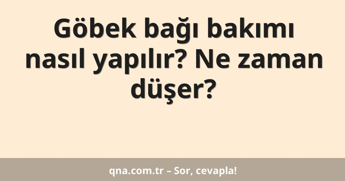 Göbek bağı bakımı nasıl yapılır? Ne zaman düşer?