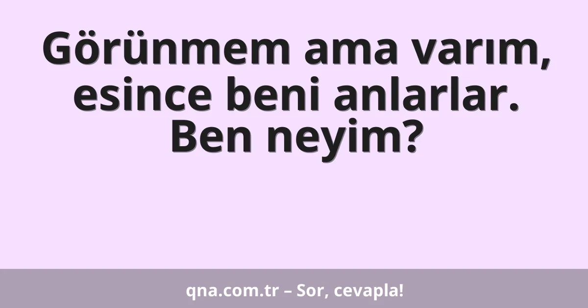 Görünmem ama varım, esince beni anlarlar. Ben neyim?