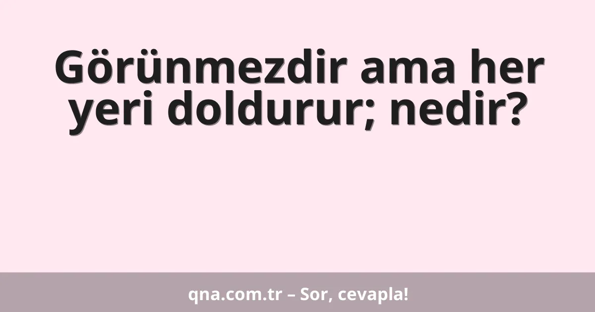 Görünmezdir ama her yeri doldurur; nedir?