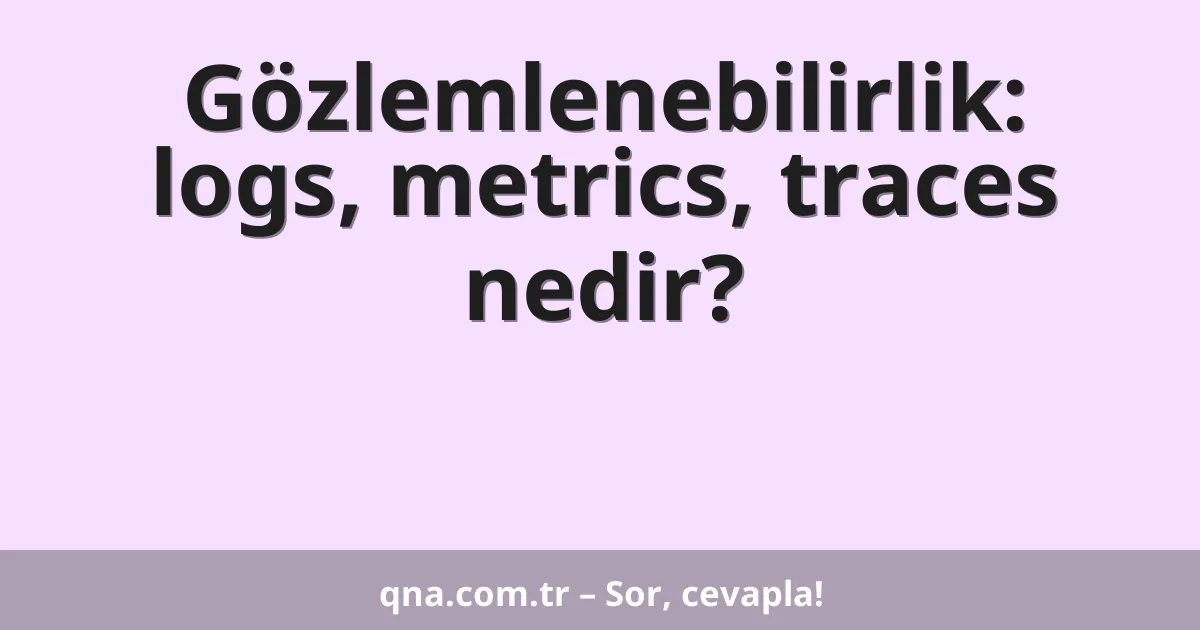 Gözlemlenebilirlik: logs, metrics, traces nedir?