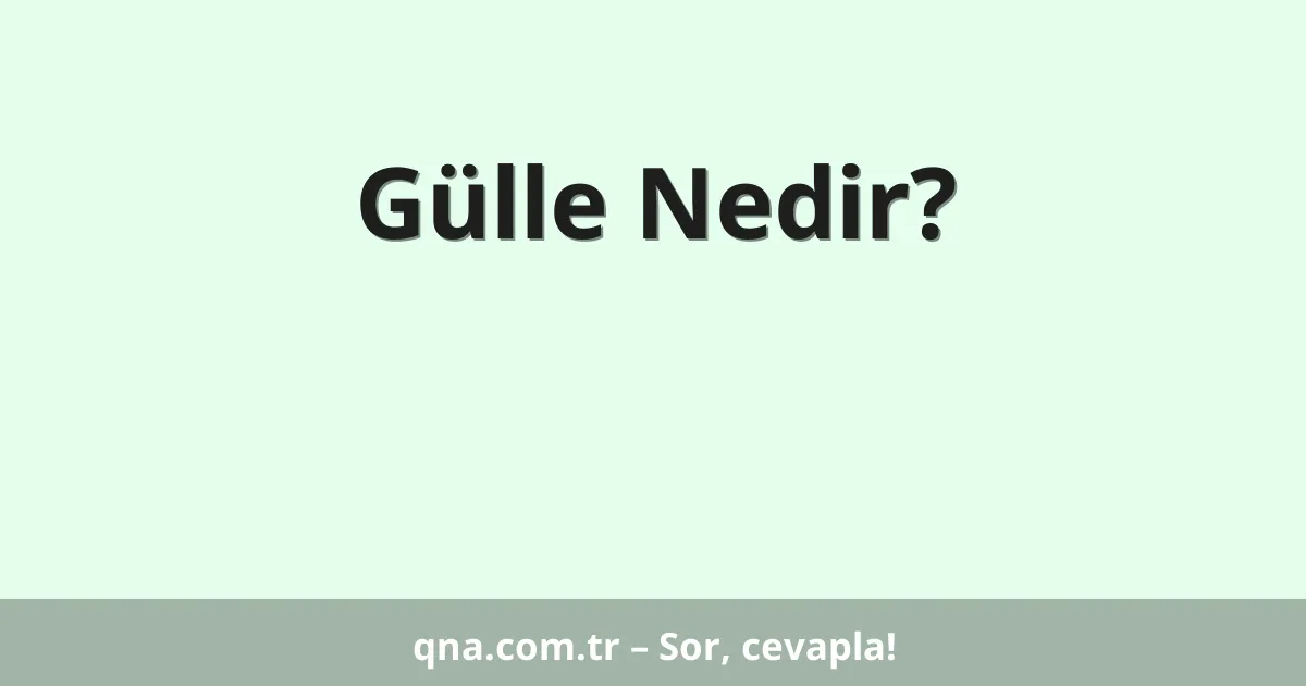 Gülle Nedir?