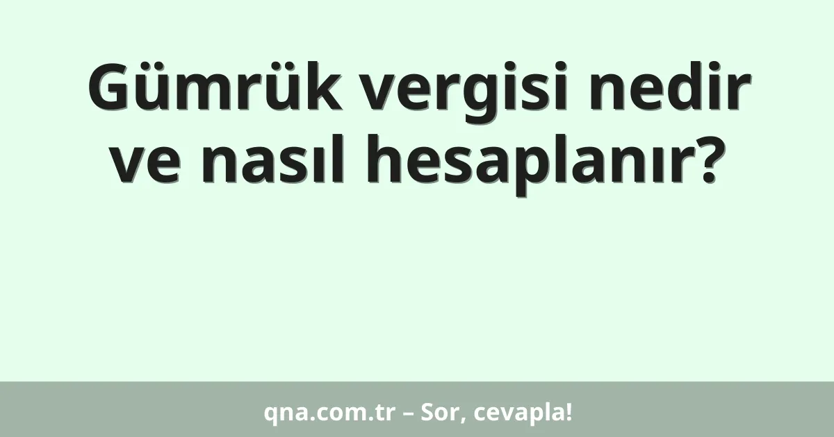 Gümrük vergisi nedir ve nasıl hesaplanır?