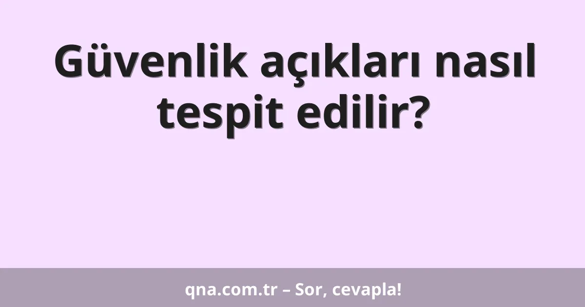 Güvenlik açıkları nasıl tespit edilir?