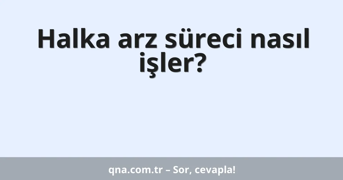 Halka arz süreci nasıl işler?