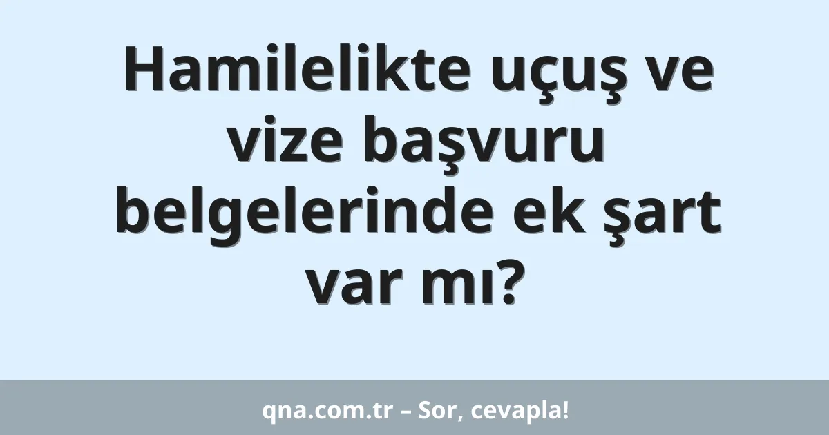 Hamilelikte uçuş ve vize başvuru belgelerinde ek şart var mı?
