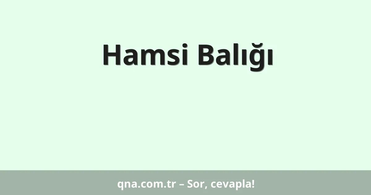 Hamsi Balığı