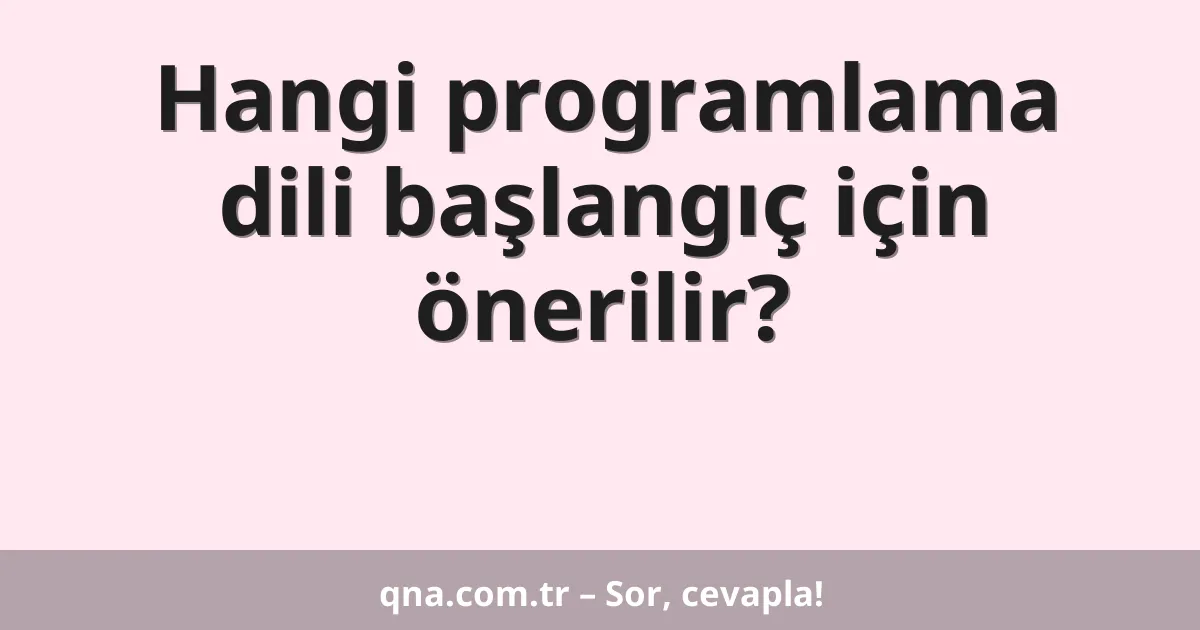 Hangi programlama dili başlangıç için önerilir?