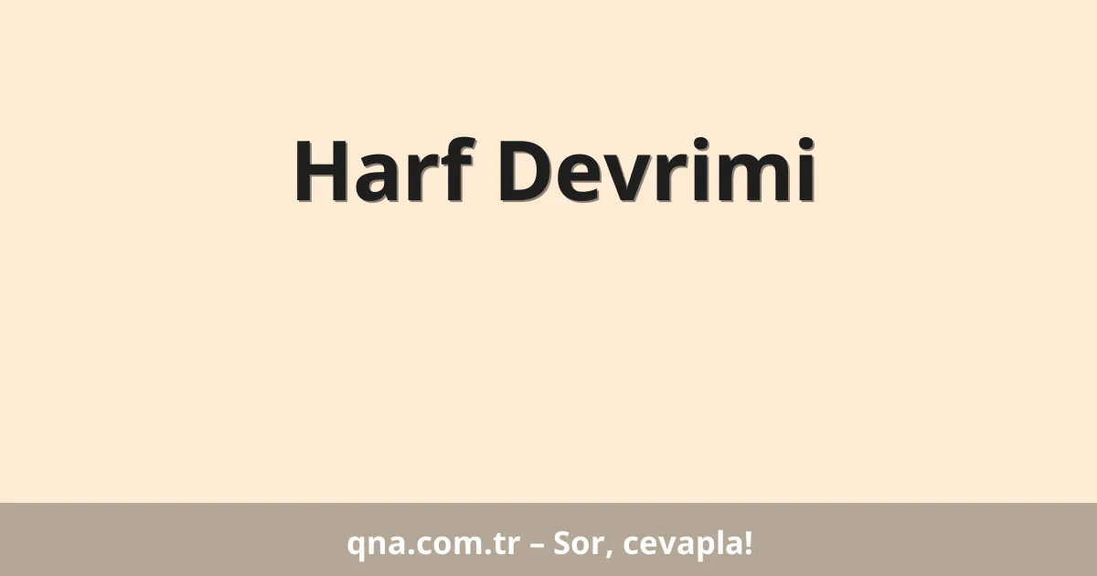 Harf Devrimi