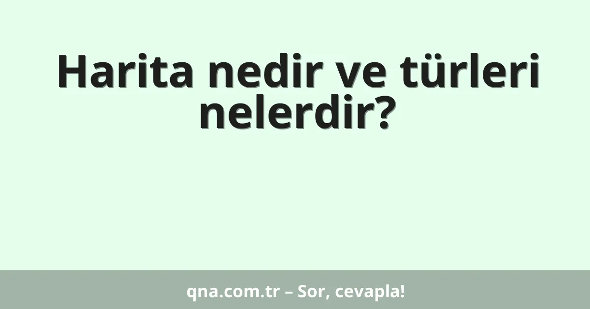 Harita nedir ve türleri nelerdir?