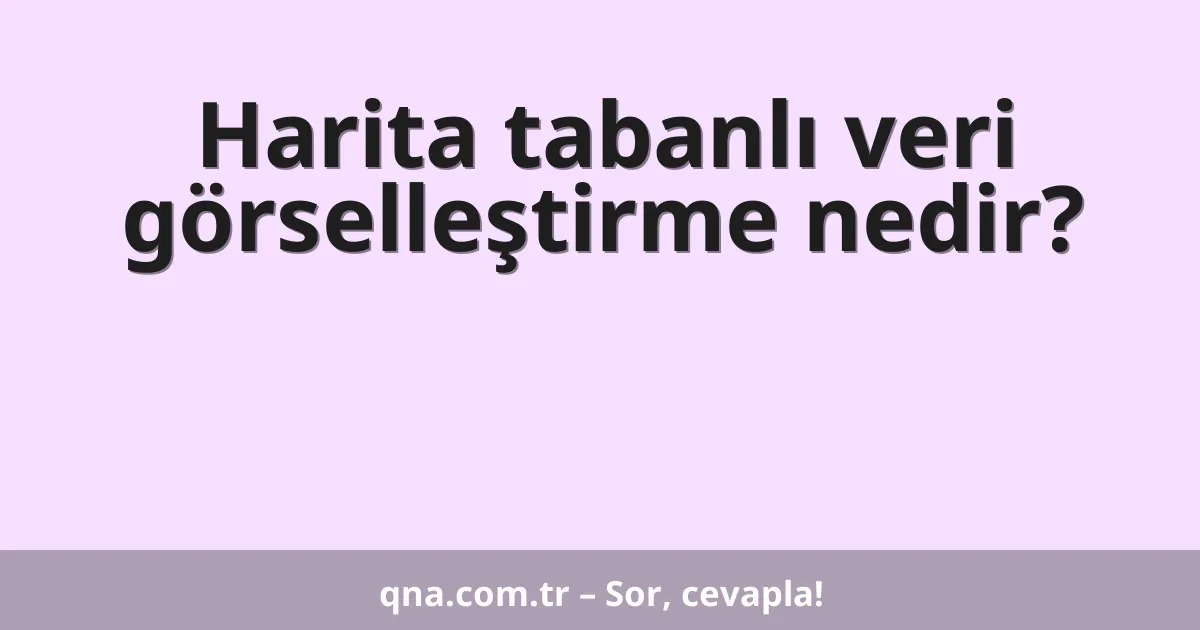 Harita tabanlı veri görselleştirme nedir?