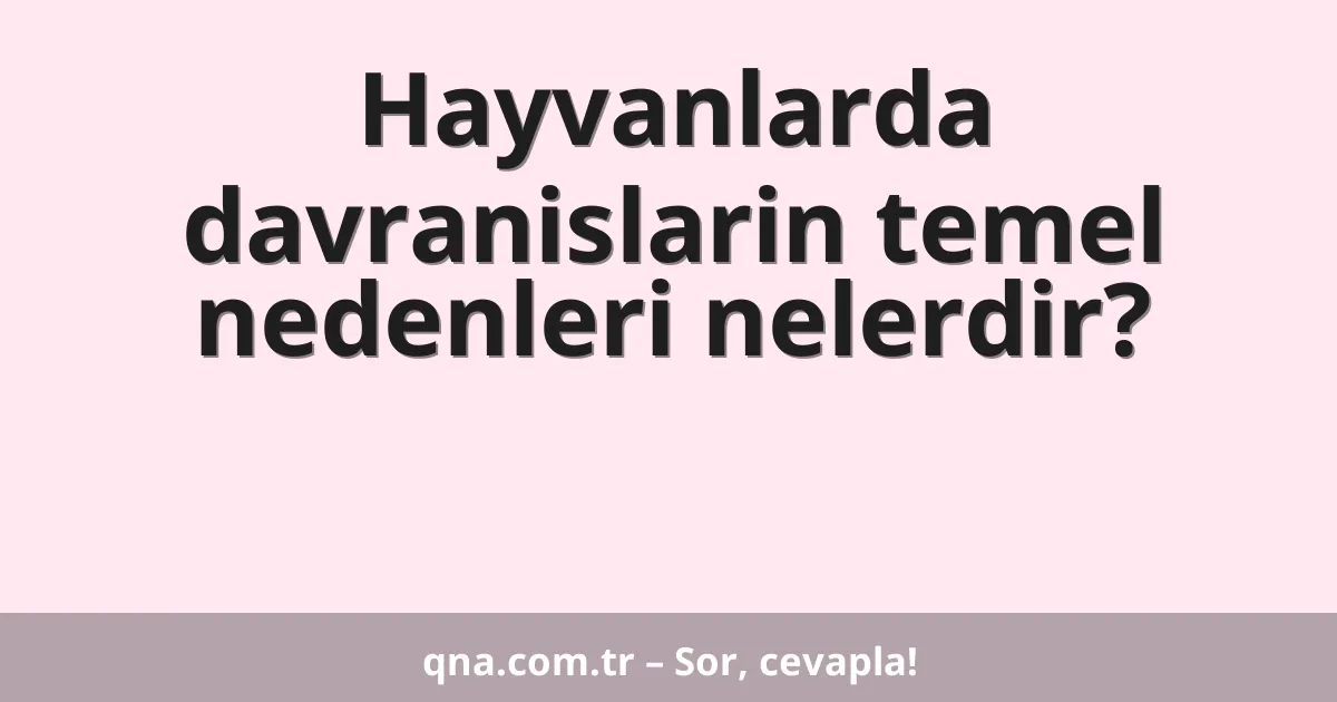 Hayvanlarda davranislarin temel nedenleri nelerdir?