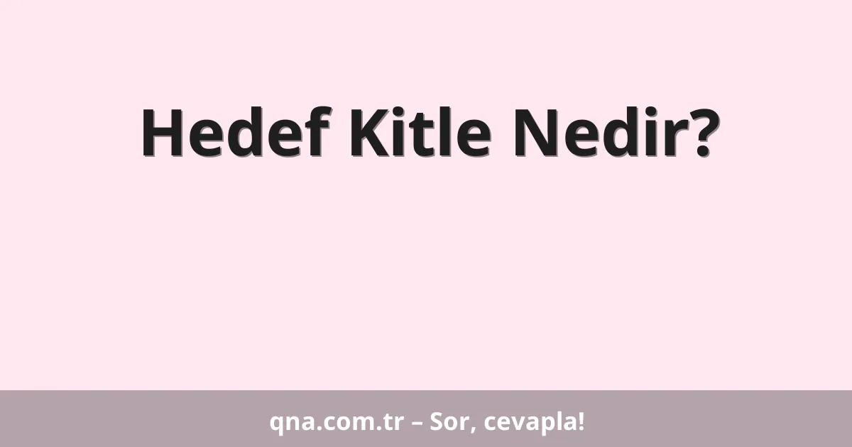 Hedef Kitle Nedir?