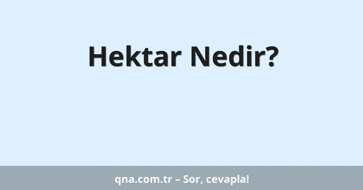 Hektar Nedir?