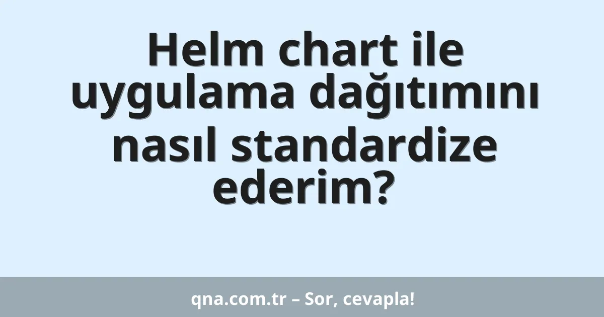 Helm chart ile uygulama dağıtımını nasıl standardize ederim?