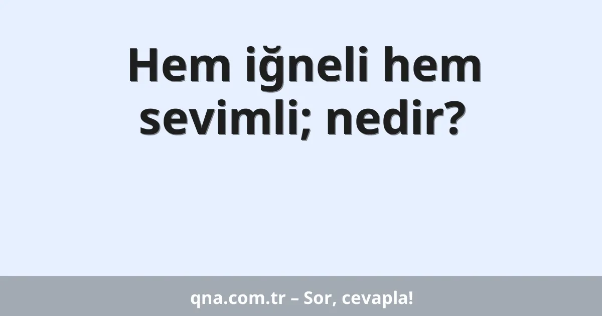 Hem iğneli hem sevimli; nedir?