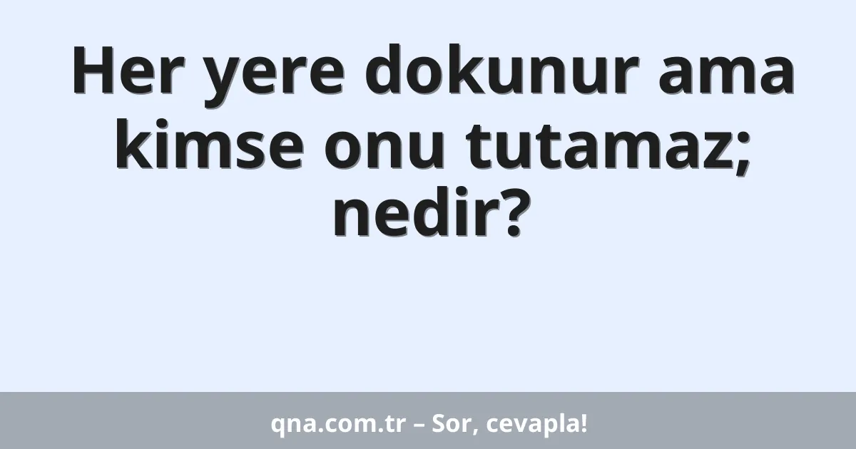Her yere dokunur ama kimse onu tutamaz; nedir?