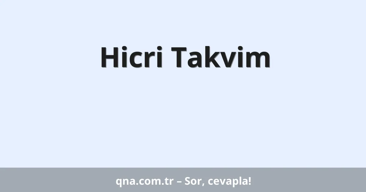 Hicri Takvim