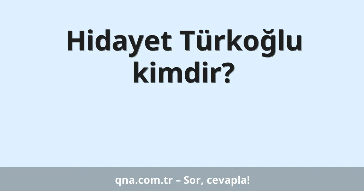 Hidayet Türkoğlu kimdir?